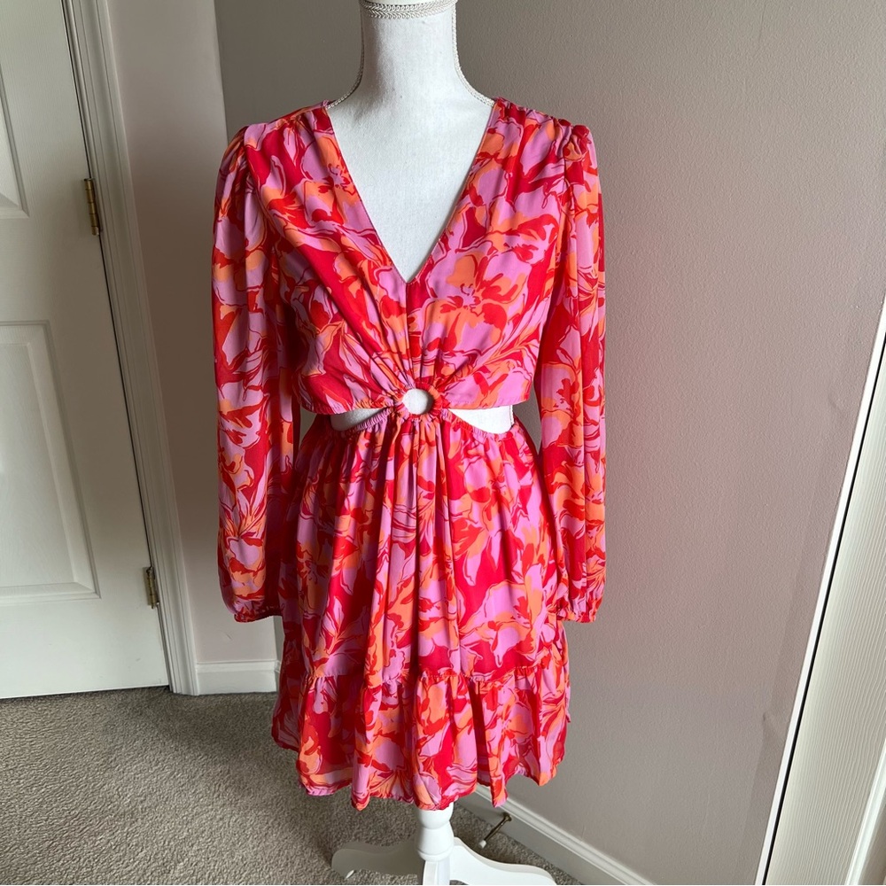 Jessica Simpson Pink and Orange Floral Dress